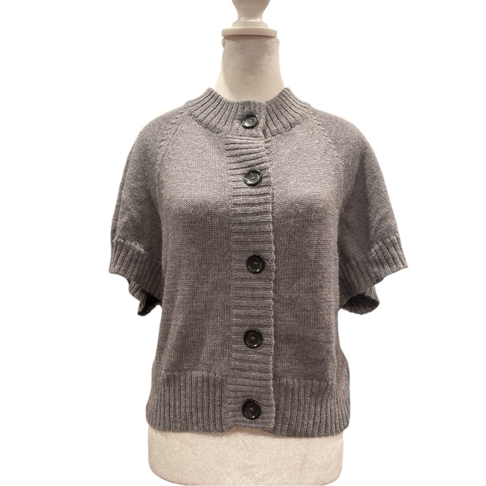 Bruuns Bazaar Small Grey Alpaca Blend Button Front Knit Cardigan - Picture 3 of 10